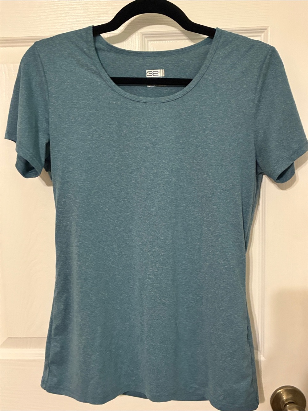 321 Scoop Neck Short Sleeve Tee in Teal